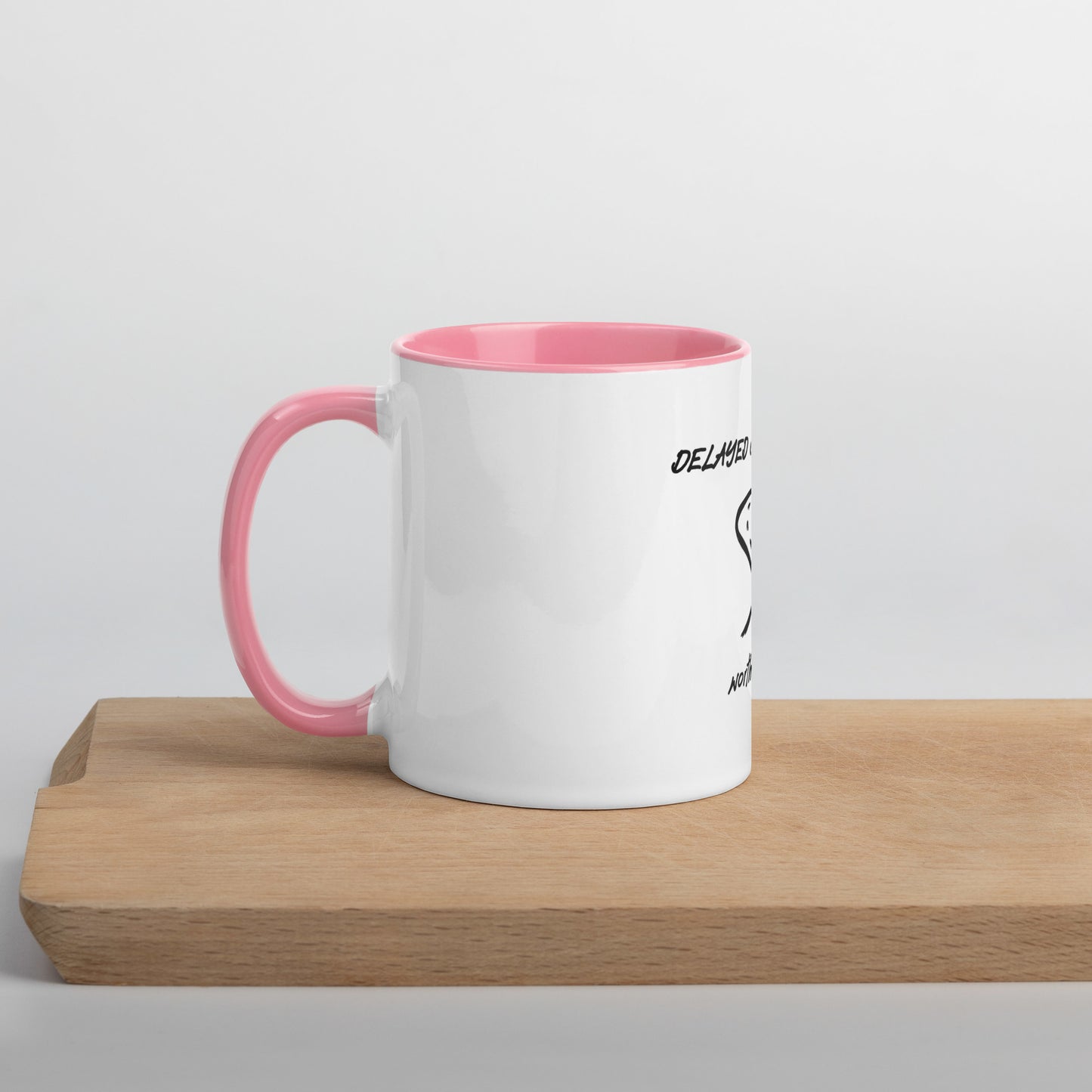 Delayed gratification mug with Color Inside