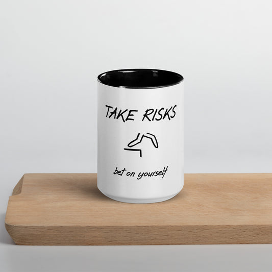 Take risks mug with Color Inside