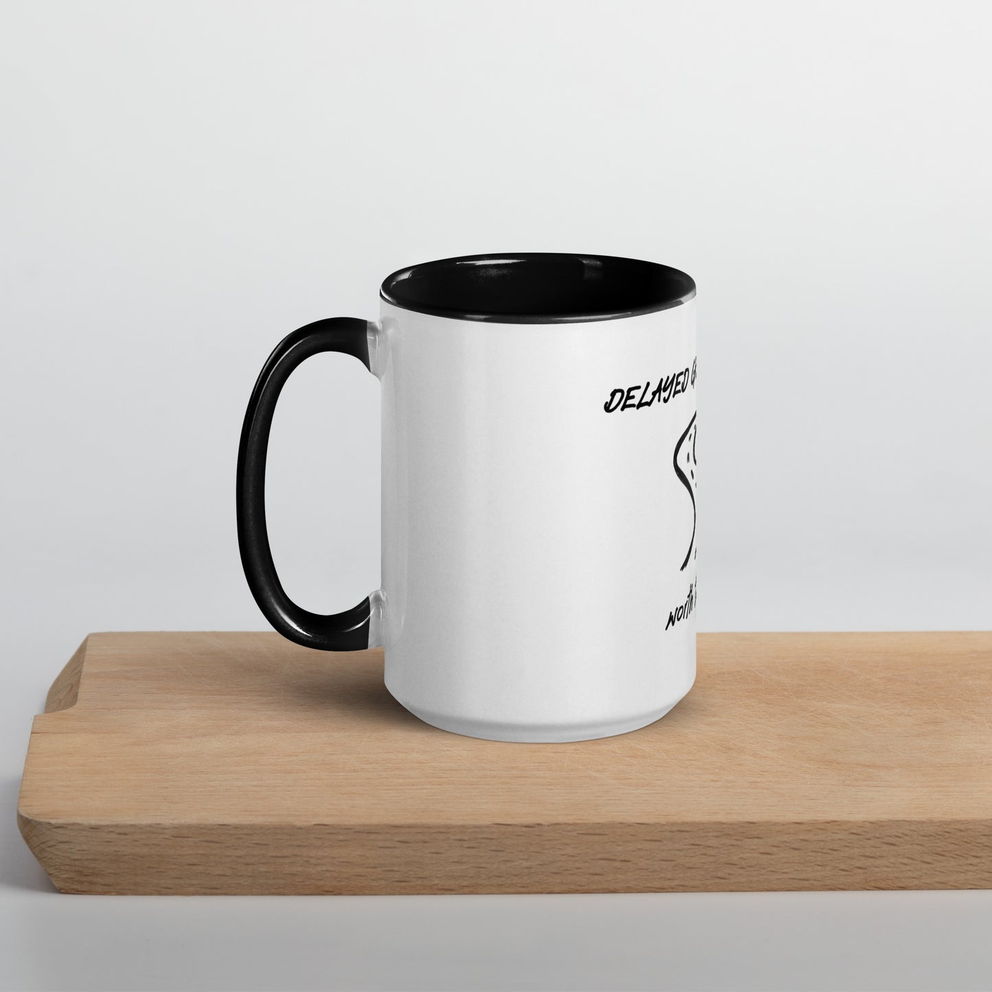 Delayed gratification mug with Color Inside