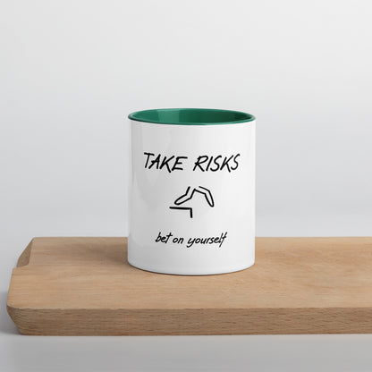Take risks mug with Color Inside