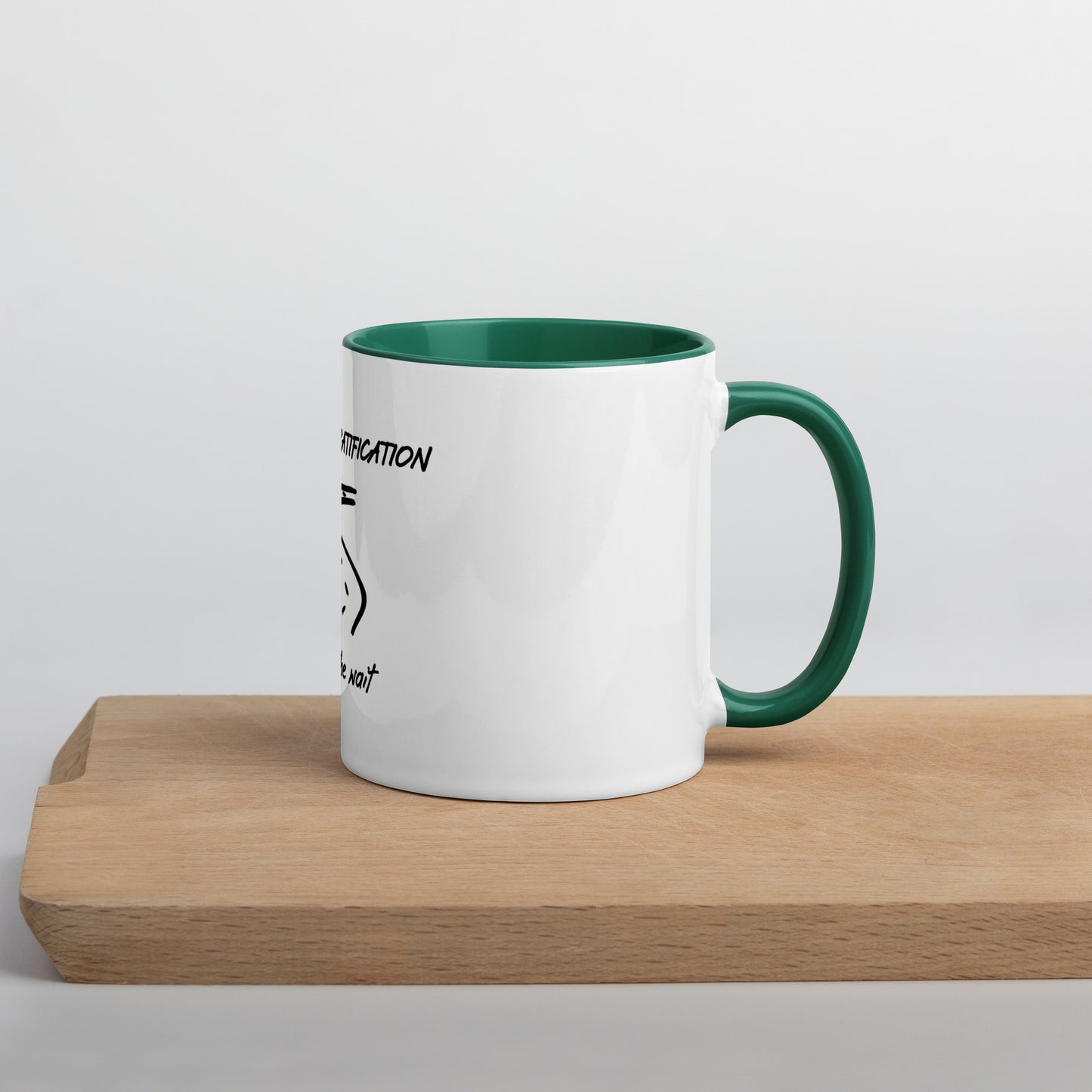 Delayed gratification mug with Color Inside