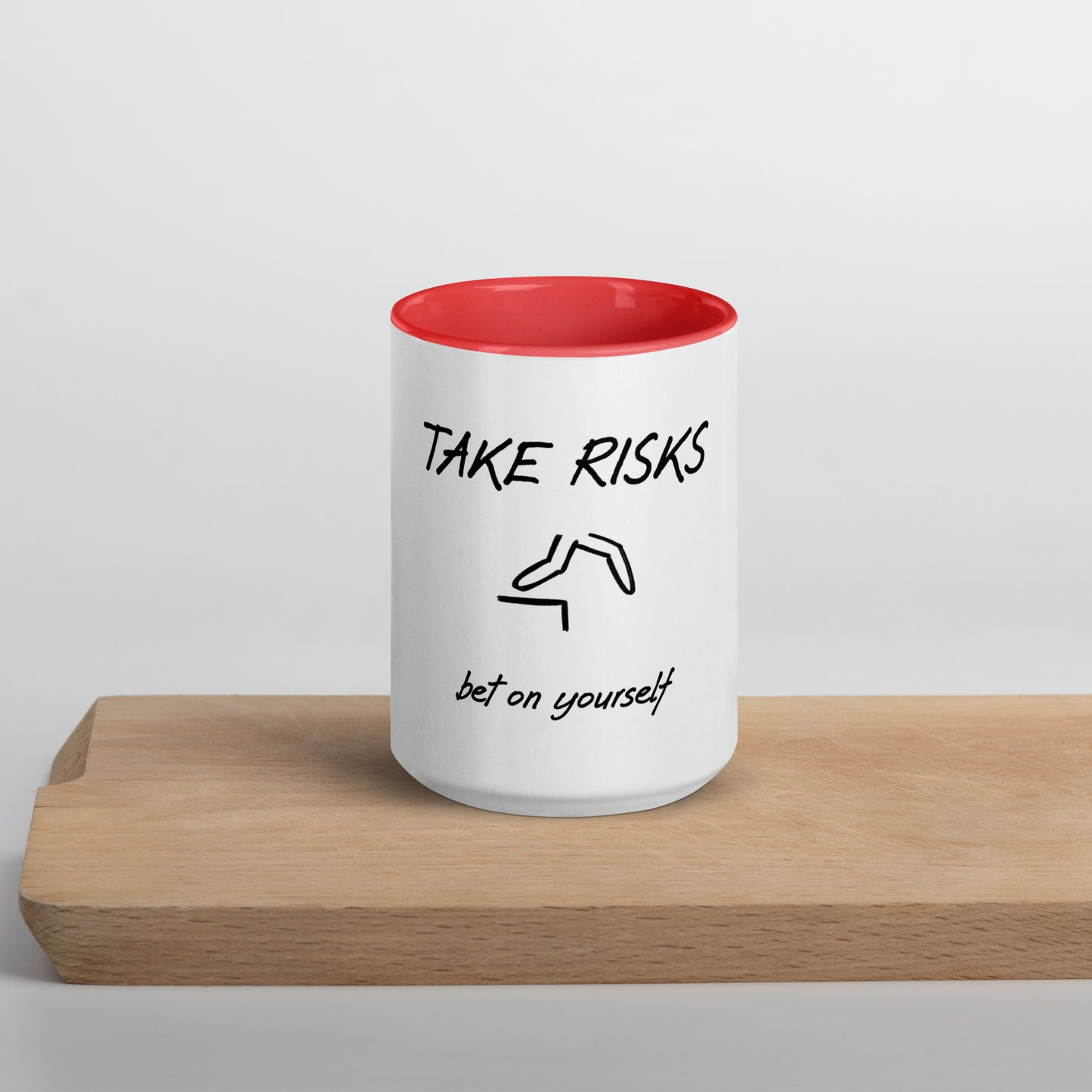 Take risks mug with Color Inside